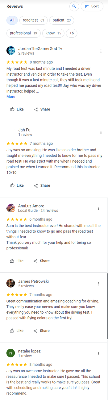 Testimonial 777 Driving School